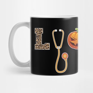 Nurse Sunflower Leopard Print -  Halloween Love Nurse Mug